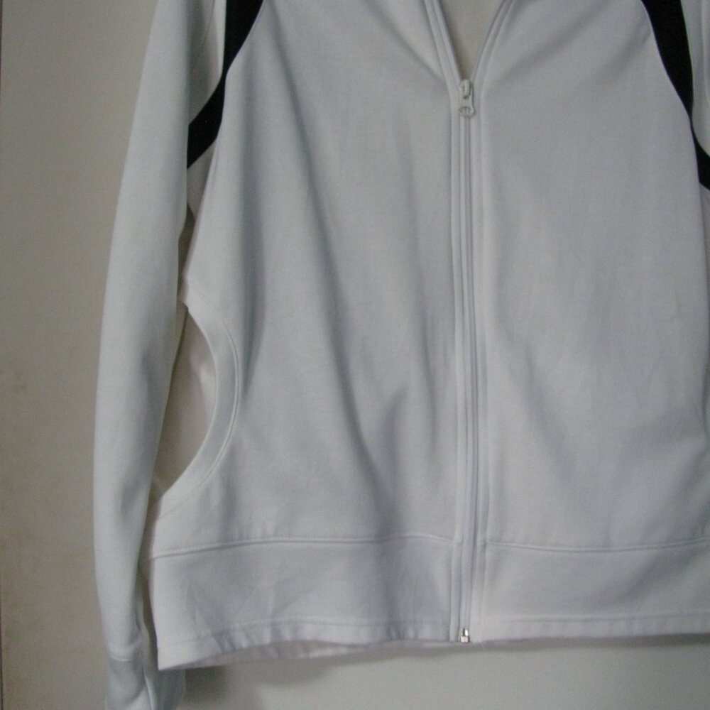Athletic Works Jacket XL 16 18 Black & White Zip Front Excellent - Picture 4 of 5